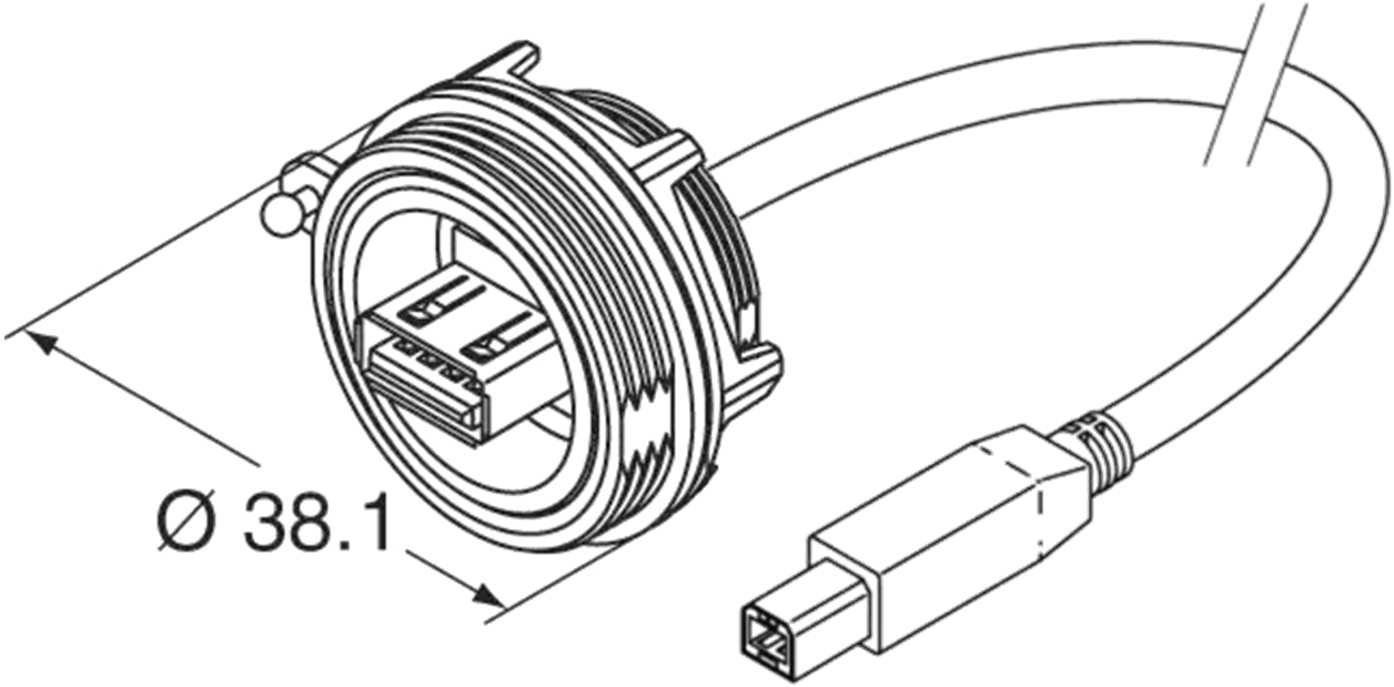 כבל USB תעשייתי בולגין BULGIN BUCCANEER PX0844 A 0M50 B